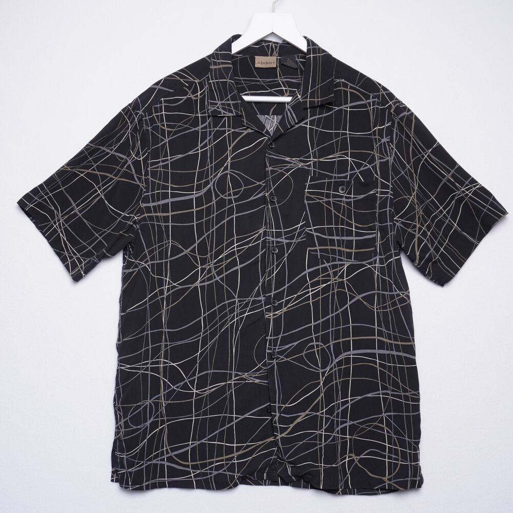 Men's Axist‎ Abstract Print Silk Top M